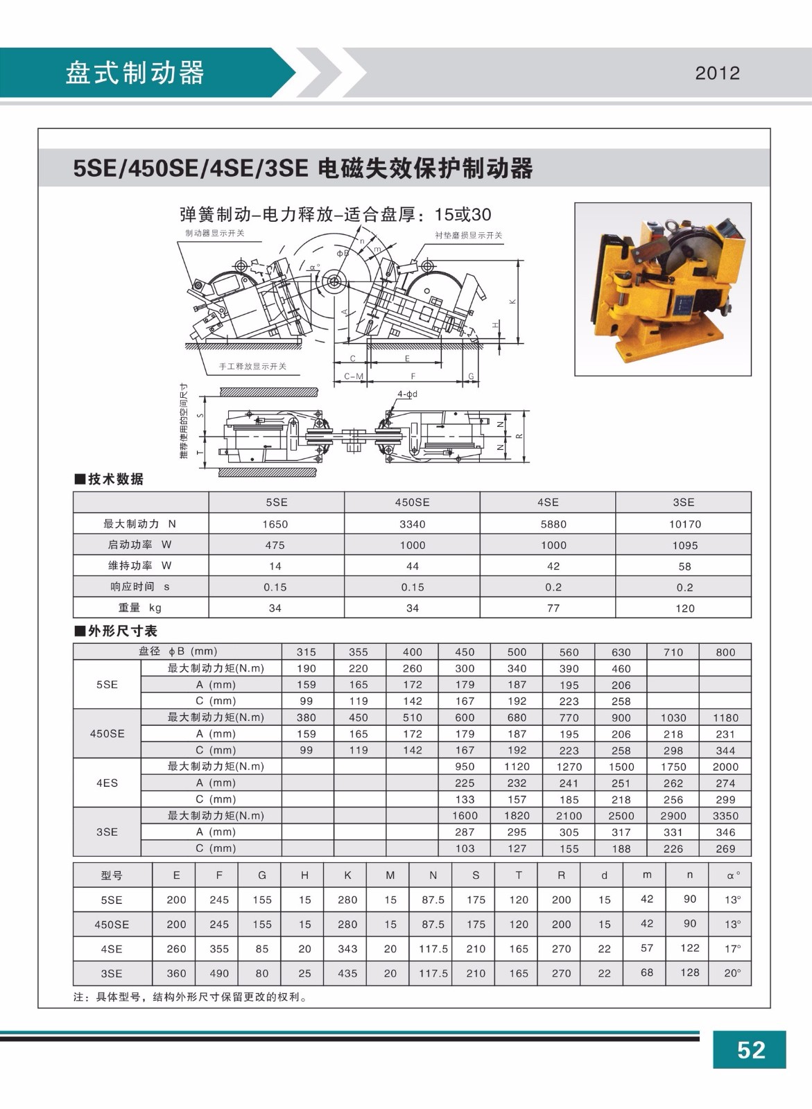 5SE 450SE 4SE 3SE電磁失效保護制動器